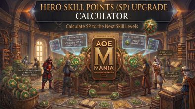 Hero Skill Points (SP) Upgrade Calculator aoemaniacom